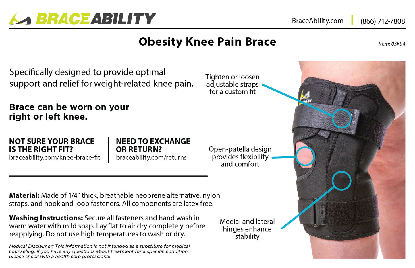 Plus-Size Knee Brace for Obesity – Bariatric Non-Slip Knee Support for Overweight and Obese Person with Large Thighs and Big Legs