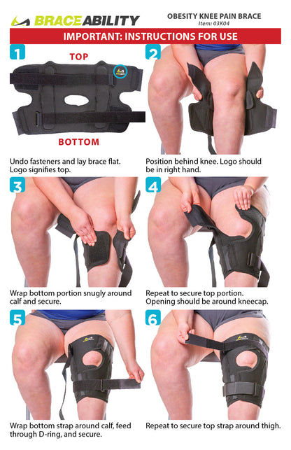 Plus-Size Knee Brace for Obesity – Bariatric Non-Slip Knee Support for Overweight and Obese Person with Large Thighs and Big Legs
