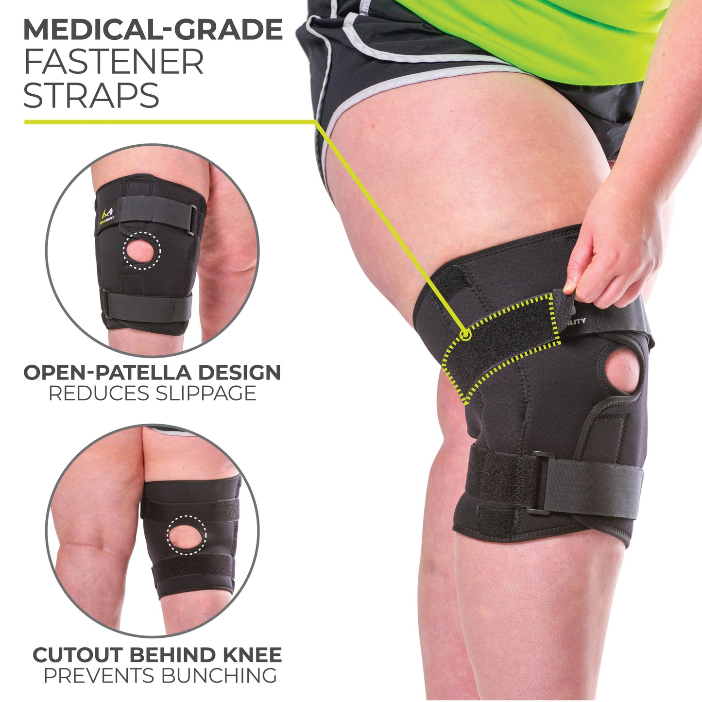 Bariatric Plus Size Hinged Knee Brace | Wraparound Meniscus & Joint Support with Stability Straps