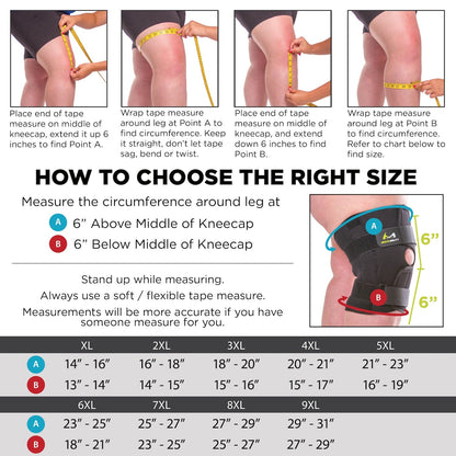 Bariatric Plus Size Hinged Knee Brace | Wraparound Meniscus & Joint Support with Stability Straps