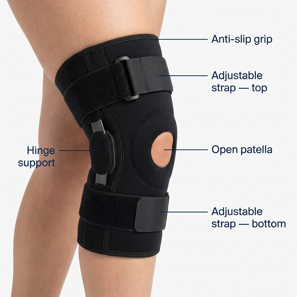 Anti-Slip Knee Brace. Built for Bigger Legs with TwinStrap™